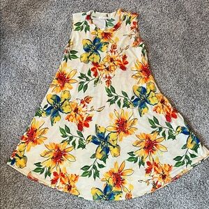Chris & Carol Vibrant Floral Dress - Yellow, Blue, Orange